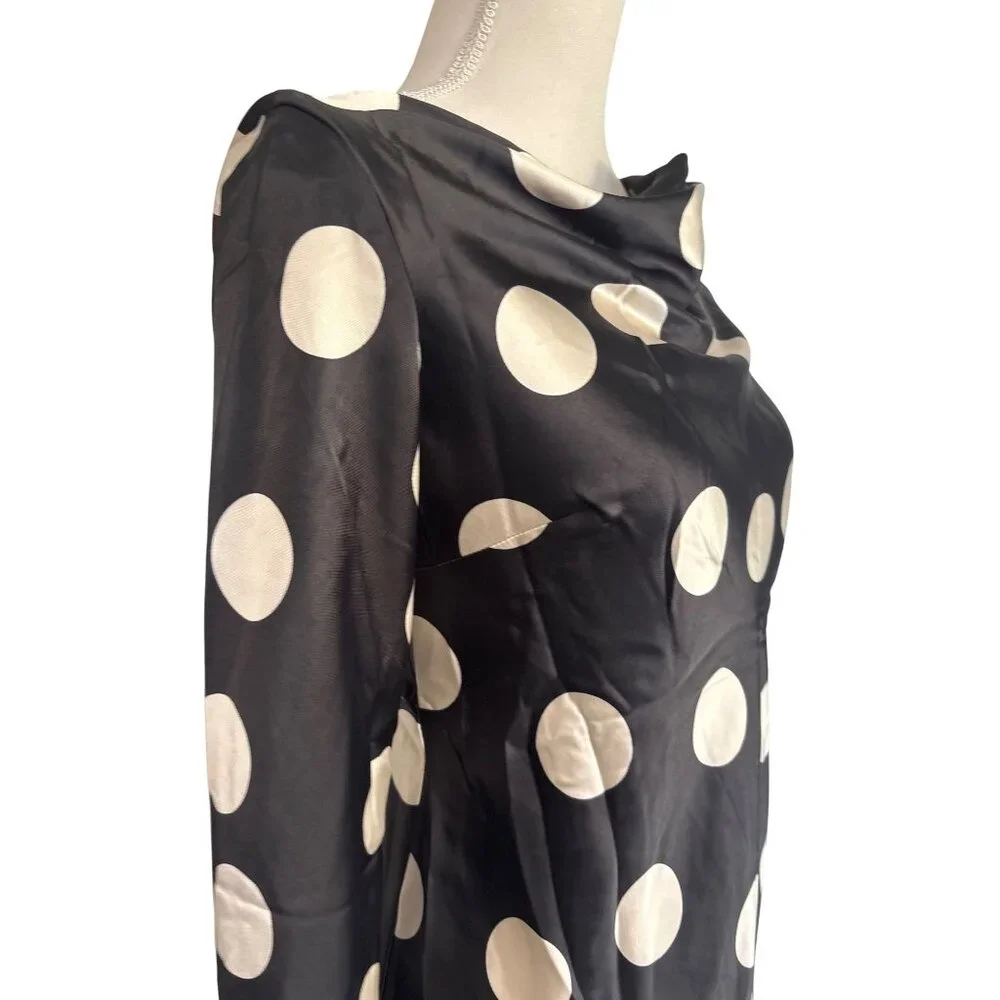 Free People Tigre Printed Mini Dress in Black Combo XSmall New Womens Satin Polk